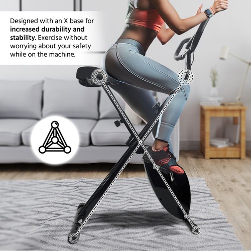 Upright foldable exercise bike - foldable,