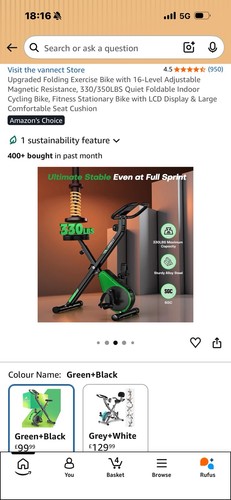 Upgraded folding exercise bike - upgraded,