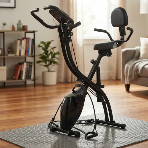 Foldable exercise bike - foldable, with